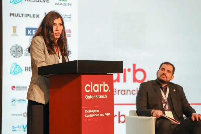 صورة أرشيفية 213 من 285 من اجتماع الجمعية العمومية والمؤتمر لفرع معهد Ciarb في قطر، 10 مايو 2023.
