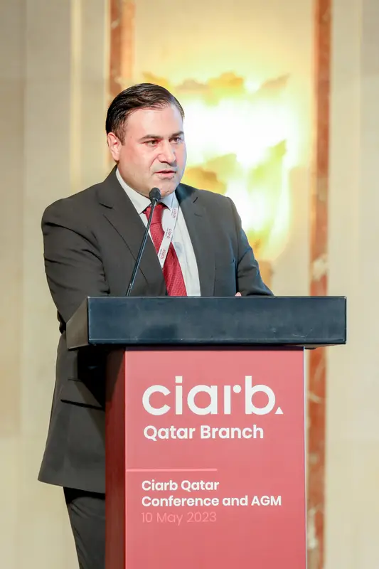 صورة أرشيفية 226 من 285 من اجتماع الجمعية العمومية والمؤتمر لفرع معهد Ciarb في قطر، 10 مايو 2023.