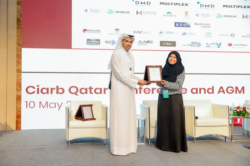 صورة أرشيفية 281 من 285 من اجتماع الجمعية العمومية والمؤتمر لفرع معهد Ciarb في قطر، 10 مايو 2023.