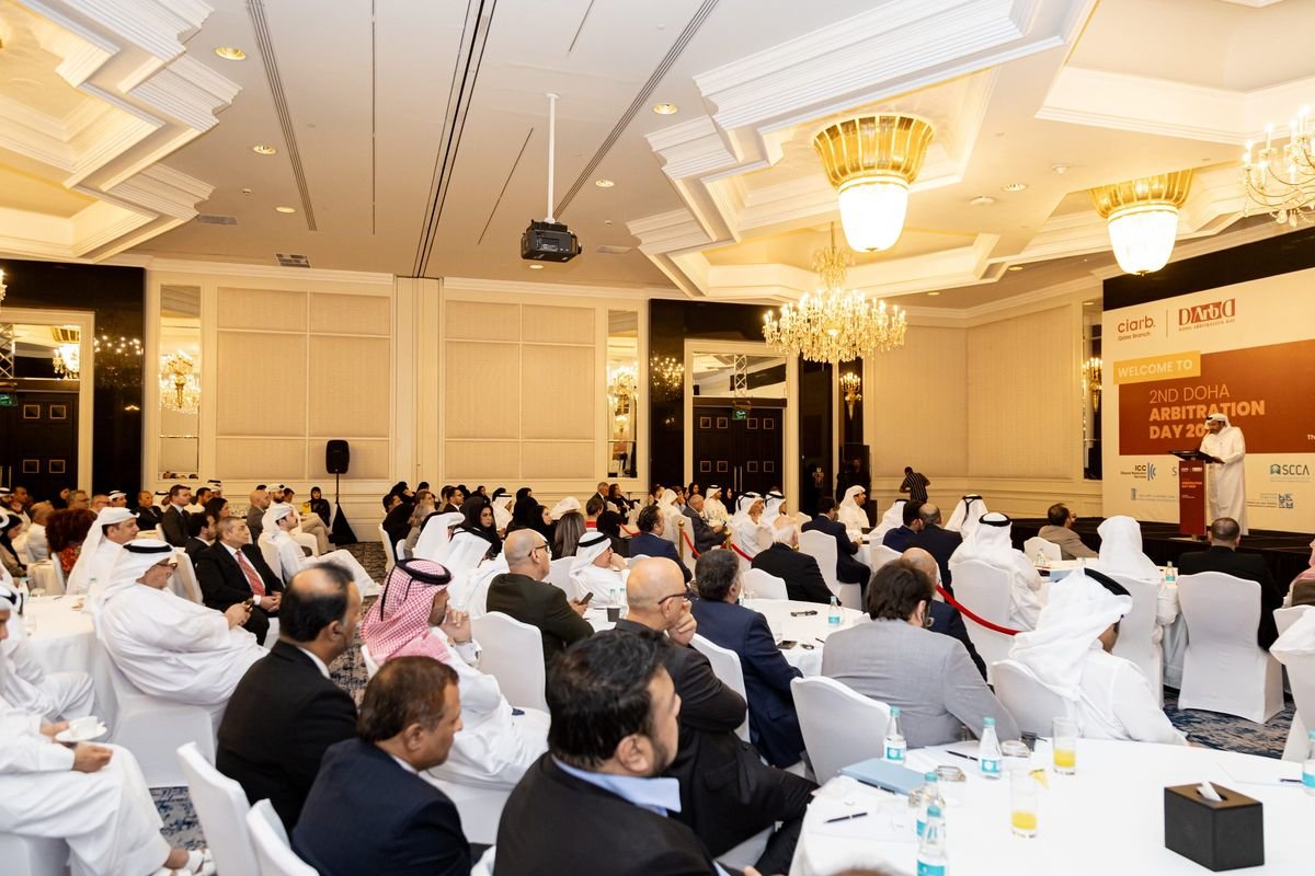 Delegates seated during a session at the 2nd Doha Arbitration Day